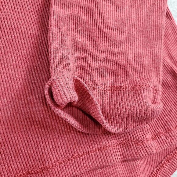 Roebuck & Co Shirt Top Womens XL Red Heart Ribbed Long Sleeve Round Neck Thermal - Picture 5 of 8